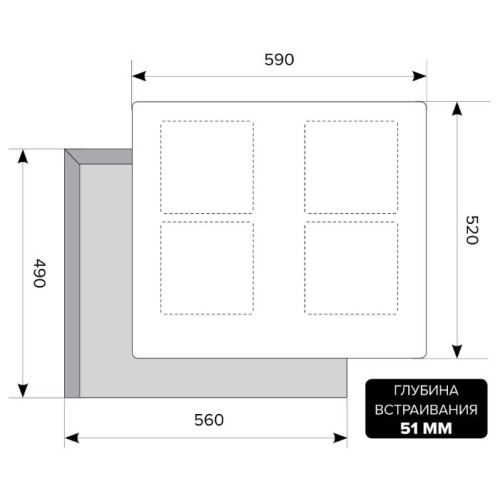 Варочная поверхность Lex EVI 640 F BL