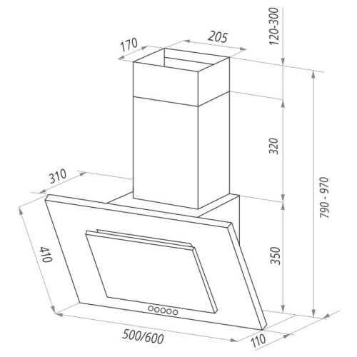 Вытяжка Maunfeld TOWER C 60 BLACK