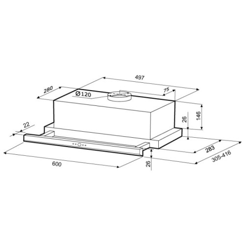 Вытяжка Krona Kamilla slim 600 ivory 2 мотора