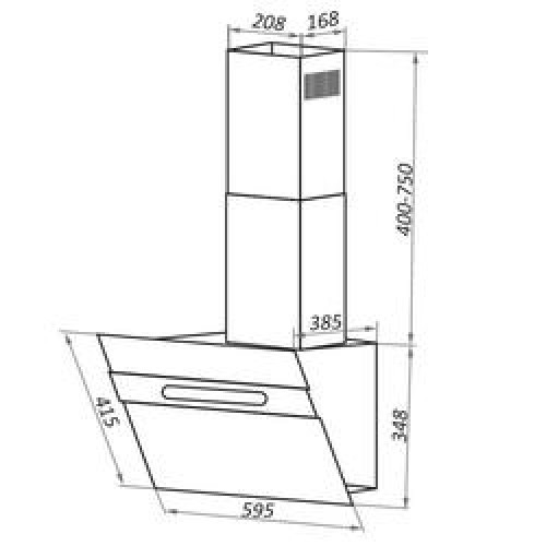 Вытяжка Maunfeld MOON 60 белое стекло/ вставка нержавейка