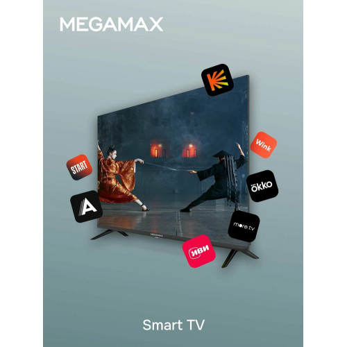 Телевизор MEGAMAX 43MG11USM черный