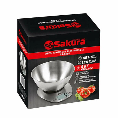 Весы кухонные Sakura SA-6064 элек нерж