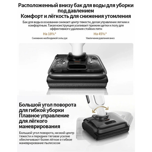Пылесос вертикальный моющий Xiaomi Truclean W30 Pro Wet Dry Vacuum EU белый