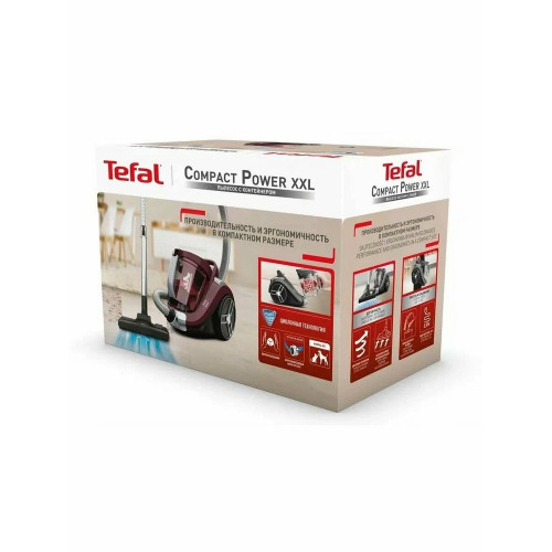 Пылесос Tefal Compact Power XXL TW4873EA малиновый/черный