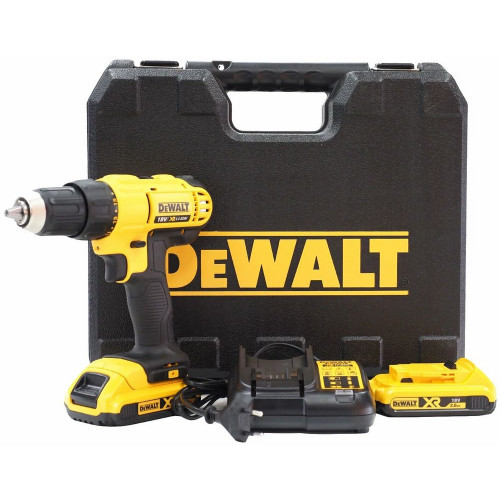 Дрель-шуруповерт DeWalt DCD771D2-QW, 18 В, 2 Ач, 42 Нм, щеточный
