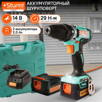 Дрель-шуруповерт Sturm CD3614, 14 В, 2 Ач, 28 Нм, щеточный