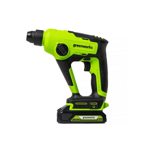 Перфоратор GreenWorks GD24SDS1K2, 24 В, 1,2 Дж, от аккумулятора