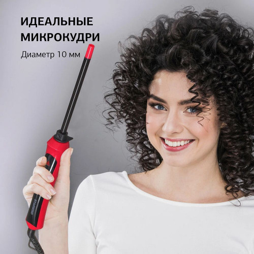 Щипцы для завивки волос Starwind SHE6610 розовый/черный