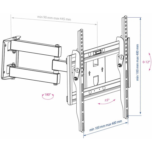 Кронштейн для телевизора Arm Media PT-15 new черный