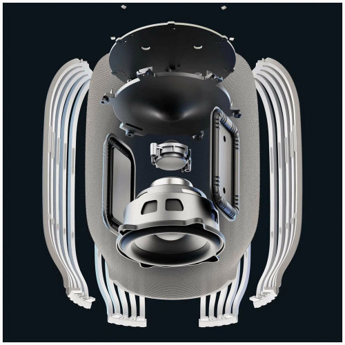 Умная колонка Sber SberBoom, 40Вт, стандартная, 1 динамик, Мультирум, Стереопара, Wi-Fi, Bluetooth 5.0, Салют, белый