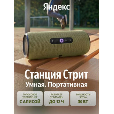 Умная колонка Яндекс Станция Стрит, 30Вт, компактная, 2 динамика, Wi-Fi, Bluetooth 5.0, Алиса, зеленый