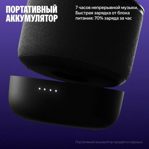 Умная колонка Яндекс Станция Мини 3 Про, 18Вт, компактная, 1 динамик, Алиса, Wi-Fi, Bluetooth 5.0, Zigbee, Matter, черный