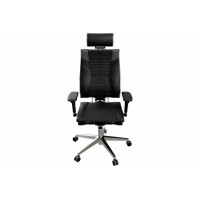 Кресло руководителя Метта Yoga 4DT B2-15D - YM93+Infinity+carbon черный сетка/кожа с подголов. крестов. алюминий хром