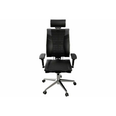 Кресло руководителя Метта Yoga 4DT B2-15D - YM93+Infinity+carbon черный сетка/кожа с подголов. крестов. алюминий хром