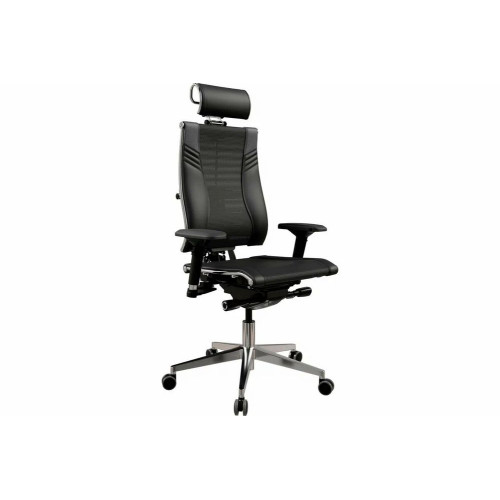 Кресло руководителя Метта Yoga 4DT B2-15D - YM93+Infinity+carbon черный сетка/кожа с подголов. крестов. алюминий хром