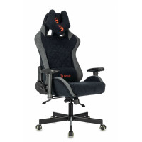 Кресло игровое эргономичное A4Tech BLOODY GC-580 BLACK черный/серый искусственная замша с подголов. крестов.
