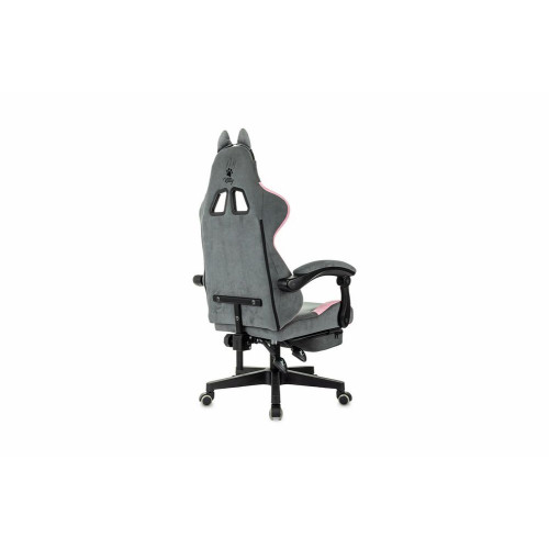 Кресло игровое Knight Kitty Fabric серый/розовый крестов. пластик