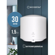 Водонагреватель электрический Ecostar EWH-F30-RE белый, накопительный, 30 л, 1,5 кВт