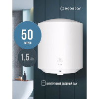 Водонагреватель электрический ECOSTAR FLOW EWH-F50-RE белый, накопительный, 50 л, 1,5 кВт