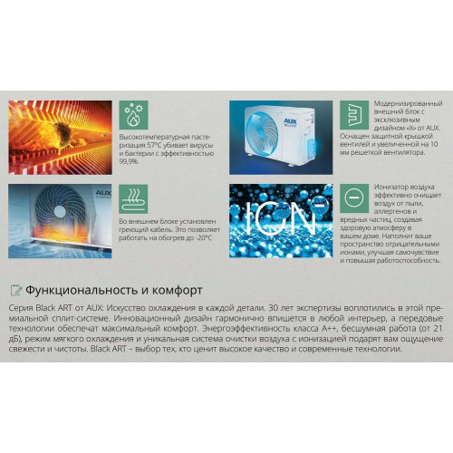 Кондиционер AUX ASW-H09A4/CС-R2DI/AS-H09A4/CС-R2DI Black ART Inverter