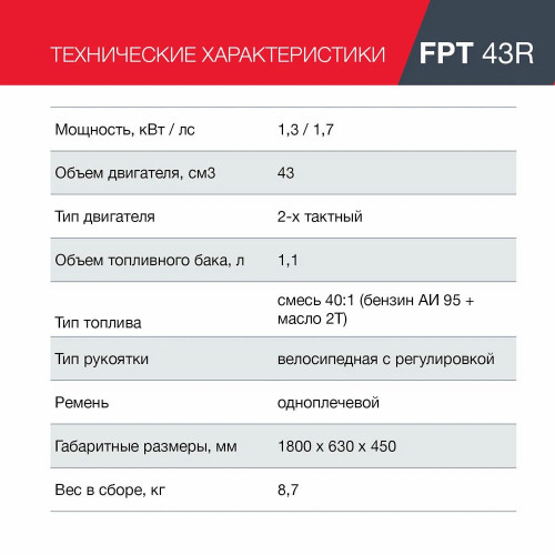 Триммер Fubag FPT 43