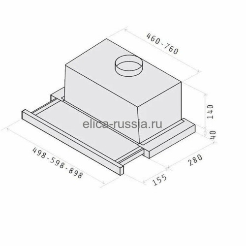 Вытяжка встраиваемая Elica Elite 14 Lux GRVT/A/60 черный/нержавеющая сталь