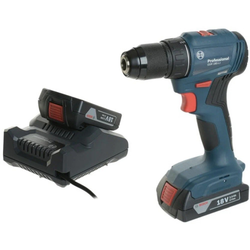 Дрель-шуруповерт Bosch GSR 185-LI  Аккумуляторная, 18В, 2 АКБ, Кейс