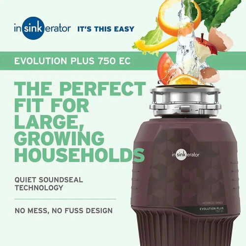 Измельчитель пищевых отходов InSinkErator Evolution Plus 750 EC (E750 EC-2 A/S)